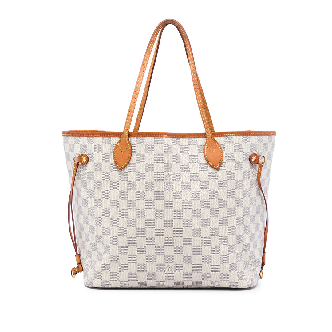 Louis Vuitton Neverfull MM Damier Azur Blanc – vue principale – GABY PARIS