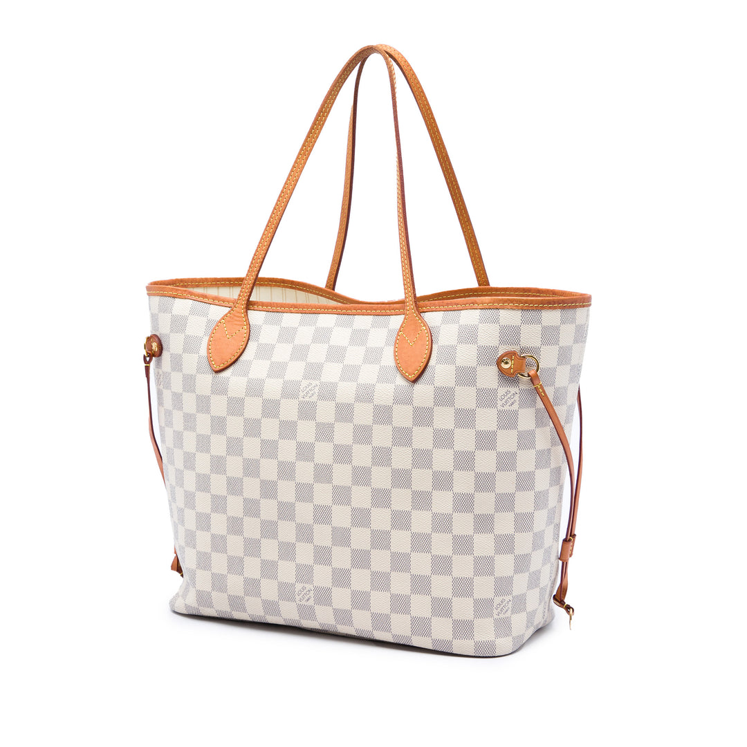 Louis Vuitton Neverfull MM Damier Azur Blanc – vue 2 – GABY PARIS