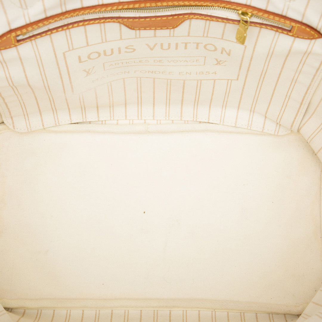 Louis Vuitton Neverfull MM Damier Azur Blanc – vue 4 – GABY PARIS