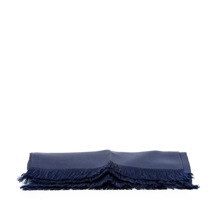 Hermès Geometric Fringe Shawl 140 Bleu – vue 3 – GABY PARIS