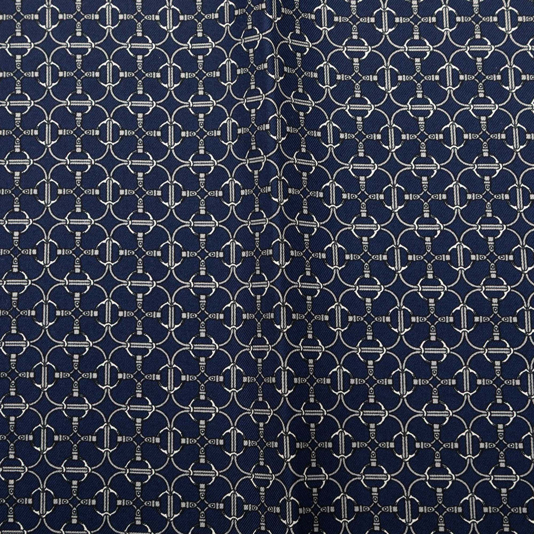 Hermès Geometric Fringe Shawl 140 Bleu – vue 5 – GABY PARIS