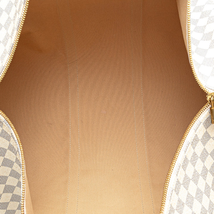 Damier Azur Keepall Bandouliere 55 White - Gaby Paris