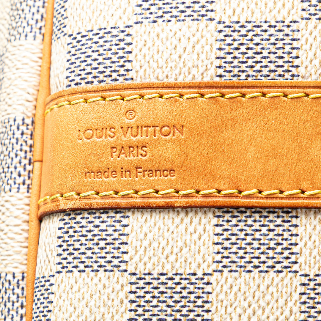Damier Azur Keepall Bandouliere 55 White - Gaby Paris