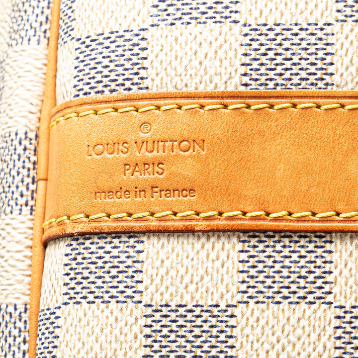 Damier Azur Keepall Bandouliere 55 White - Gaby Paris