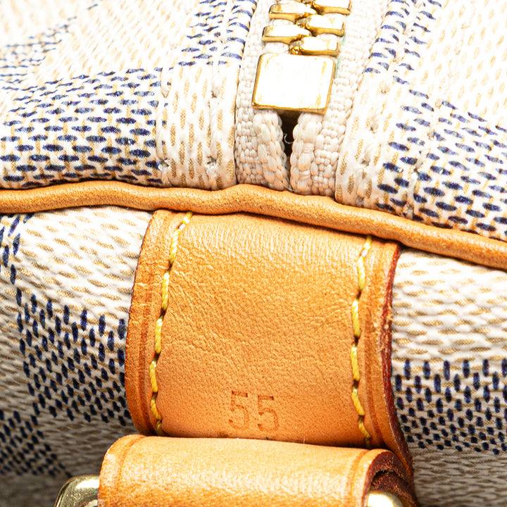 Damier Azur Keepall Bandouliere 55 White - Gaby Paris