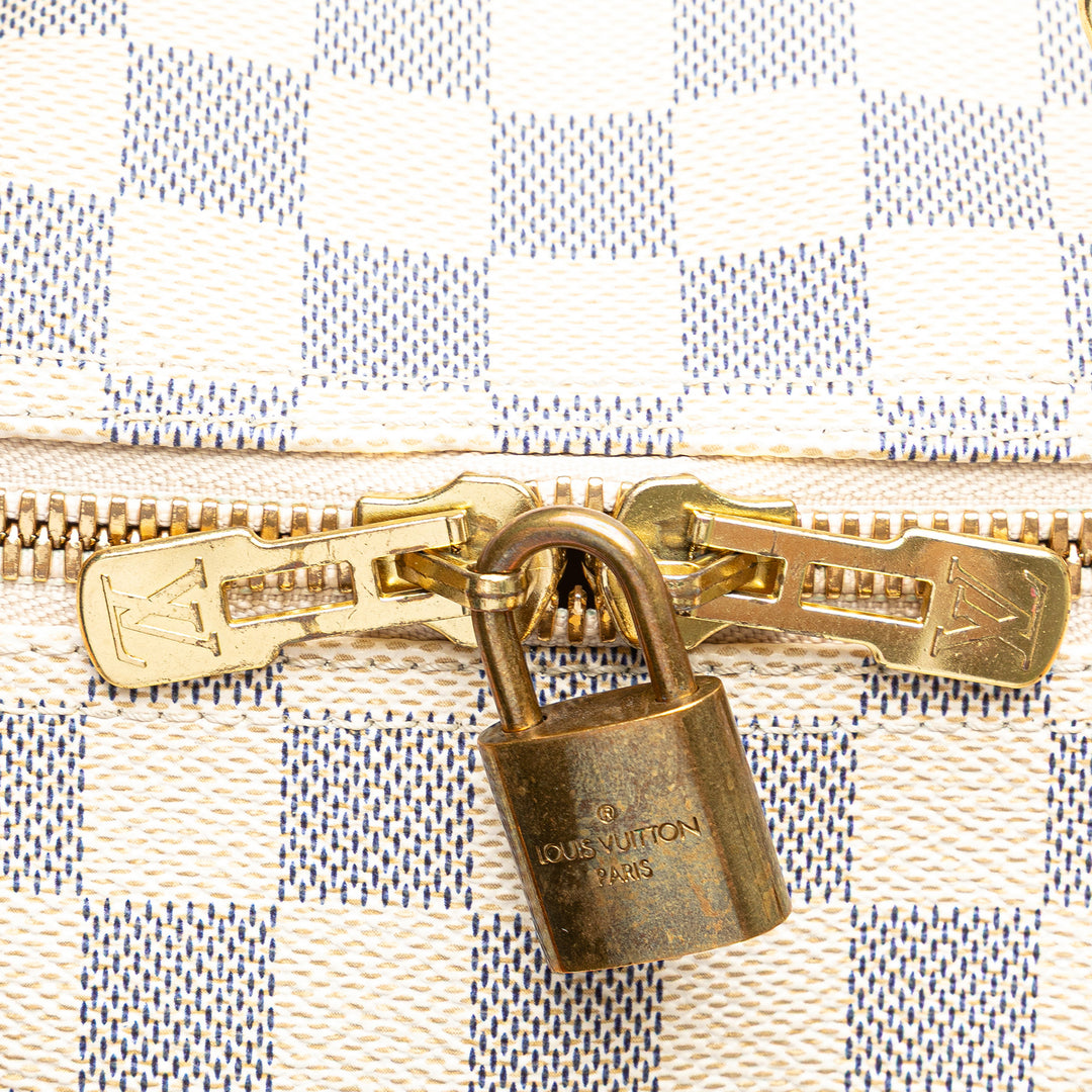 Damier Azur Keepall Bandouliere 55 White - Gaby Paris