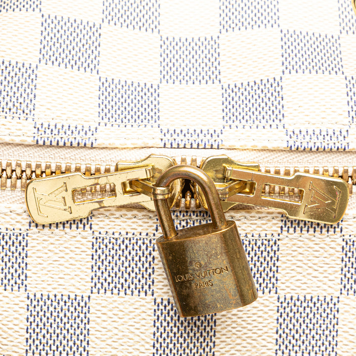 Damier Azur Keepall Bandouliere 55 White - Gaby Paris