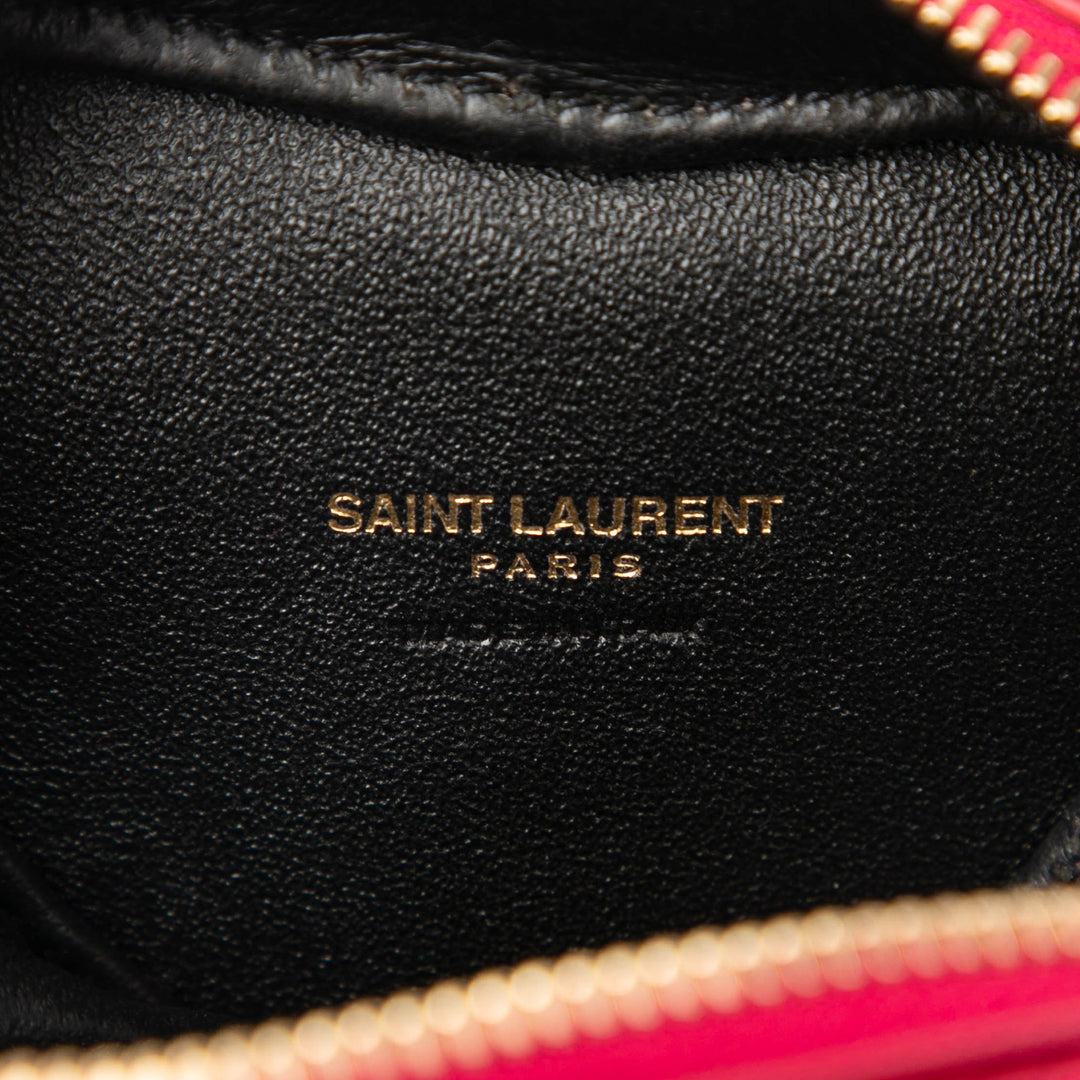 Saint Laurent Mini Metallic Cuir Chevron Monogram Love Heart Sac à chaîne – GABY PARIS Authentique