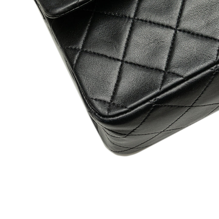 Medium Classic Lambskin Double Flap Black - Gaby Paris