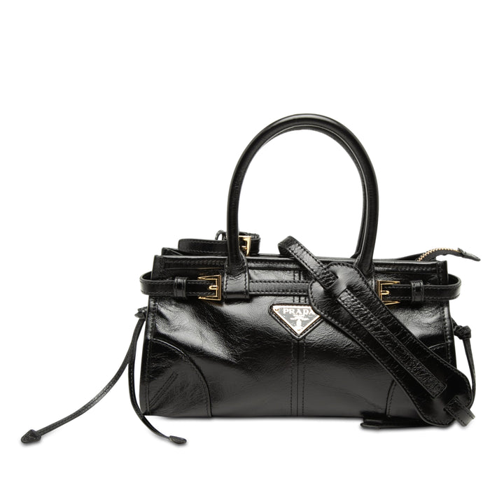 Prada Mini Glossy Cuir de veau Bonnie Sac à main