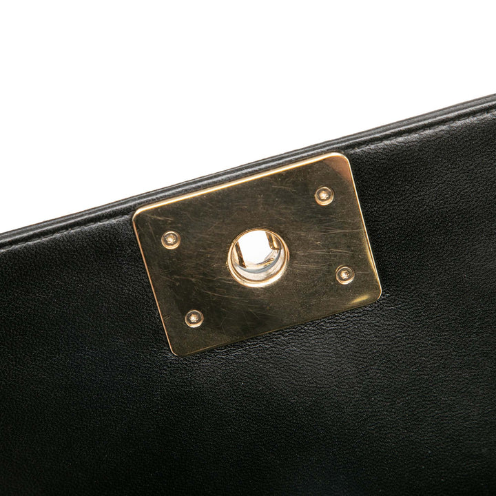 Chanel Chevron Boy à rabat Petit Cuir d'agneau