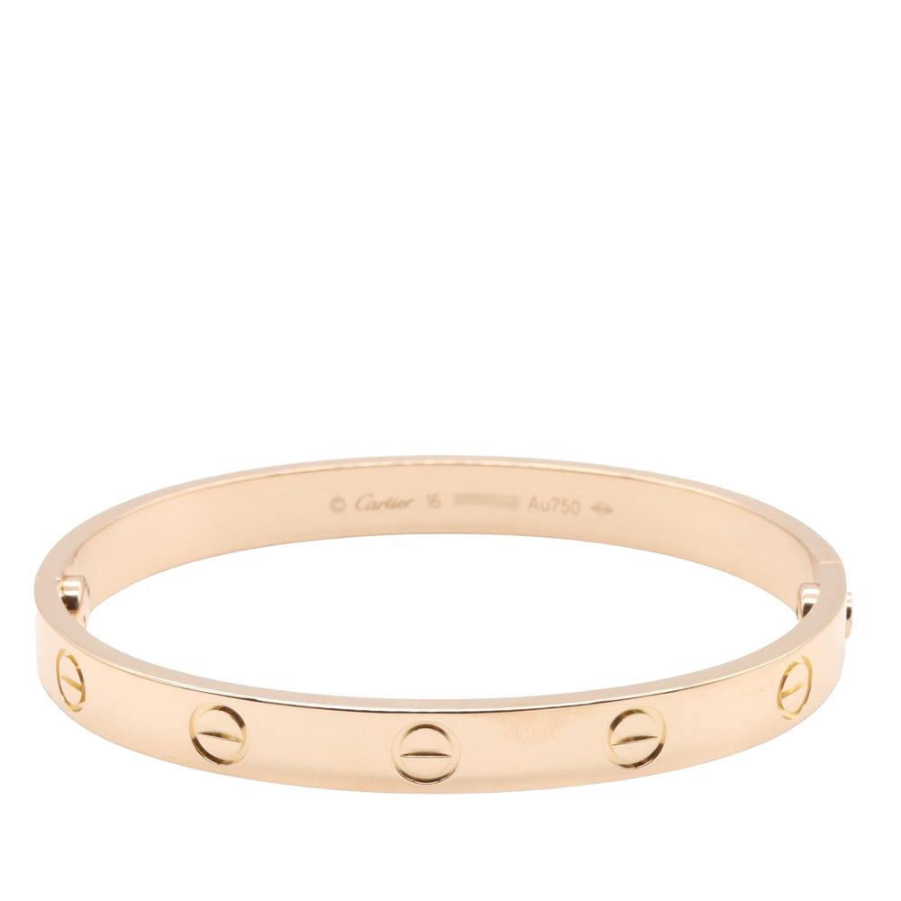 18K Rose Gold Classic Love Bracelet Pink - Gaby Paris