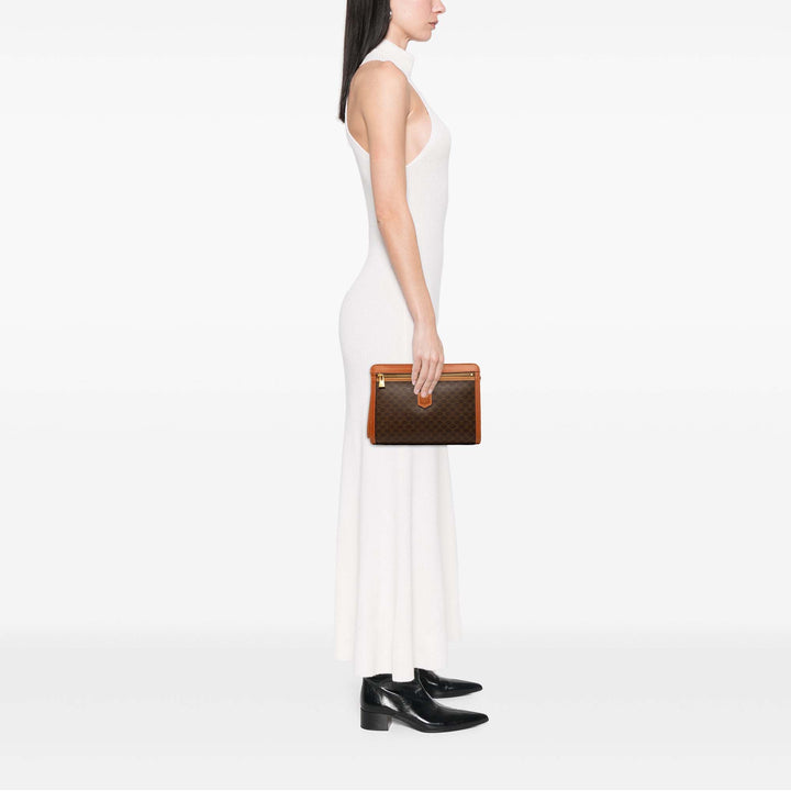 Macadam Pochette Toile enduite Marron