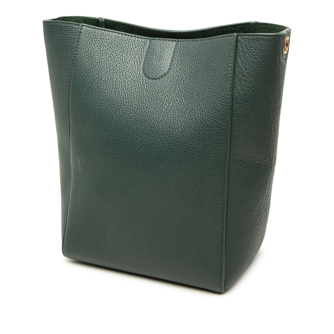 Celine Sac seau Souple grainé Seau Sangle Petit Cuir de veau grainé Vert – vue 2 – GABY PARIS