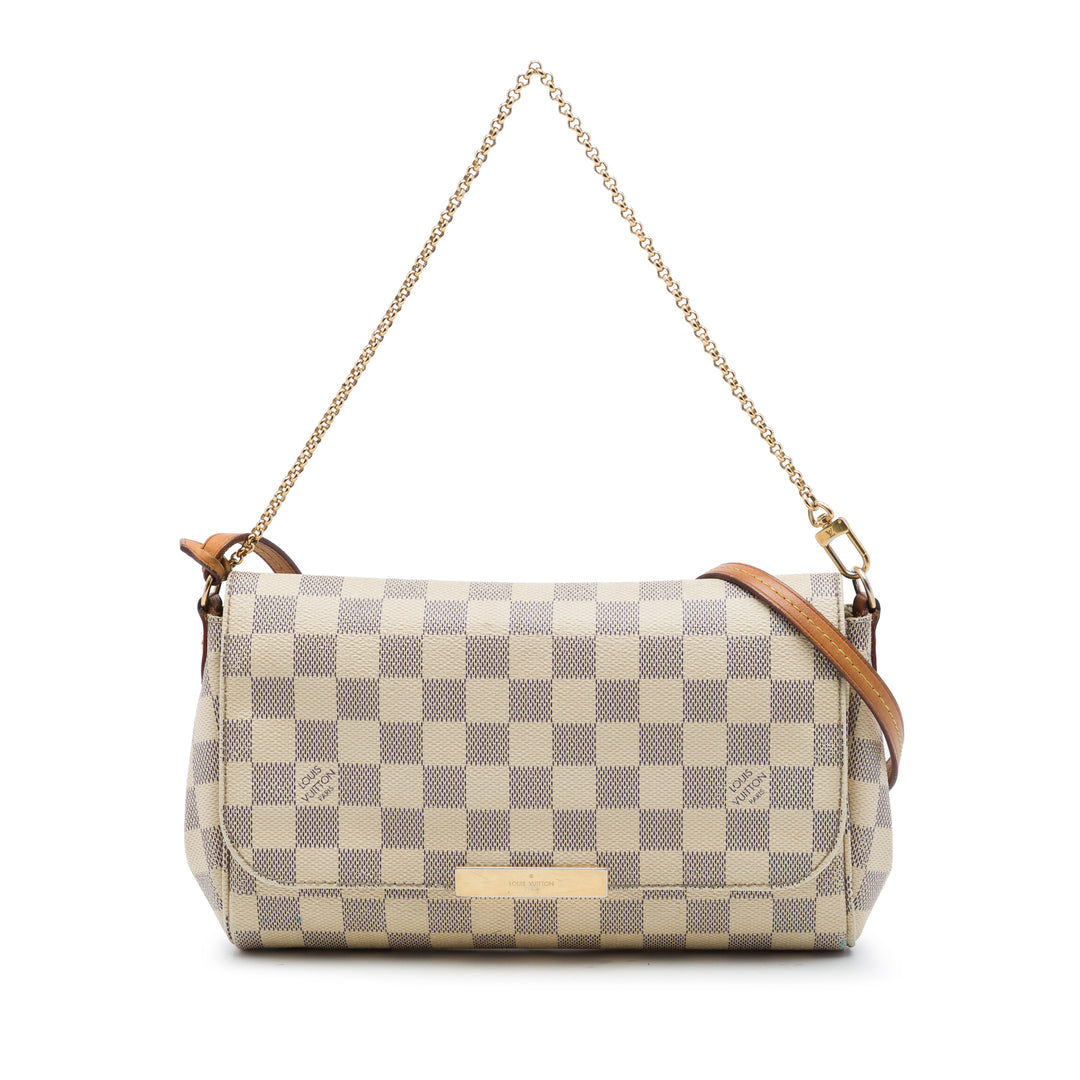 Louis Vuitton Sac à main Favorite Damier Azur MM Blanc – vue principale – GABY PARIS