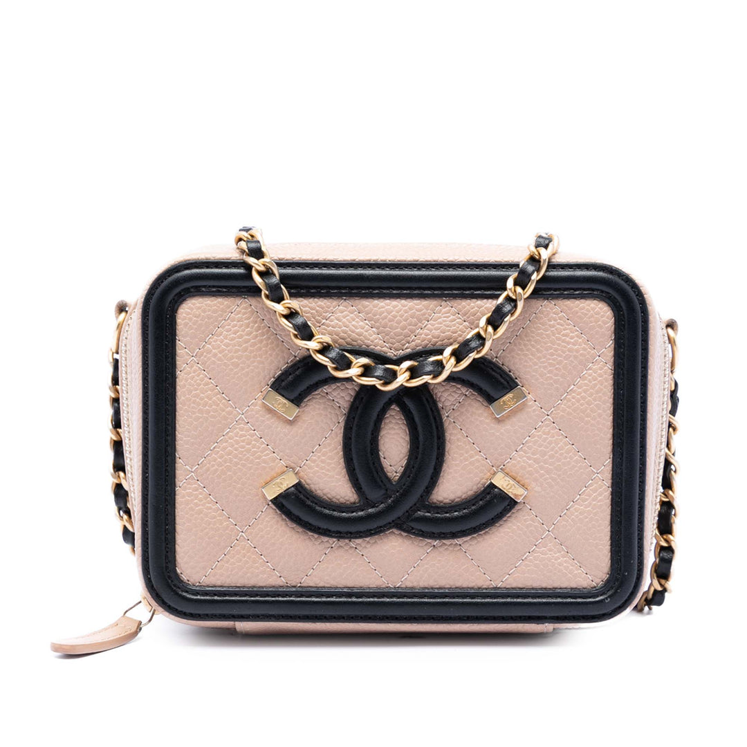Chanel Mini Caviar CC Filigree Sac porté croisé