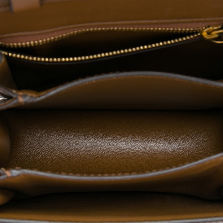 Celine Sac bandoulière Classic Boîte Teen Cuir de veau Marron – vue 4 – GABY PARIS