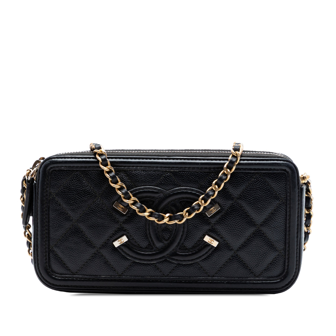 Chanel Caviar CC Filigree Pochette avec chaîne