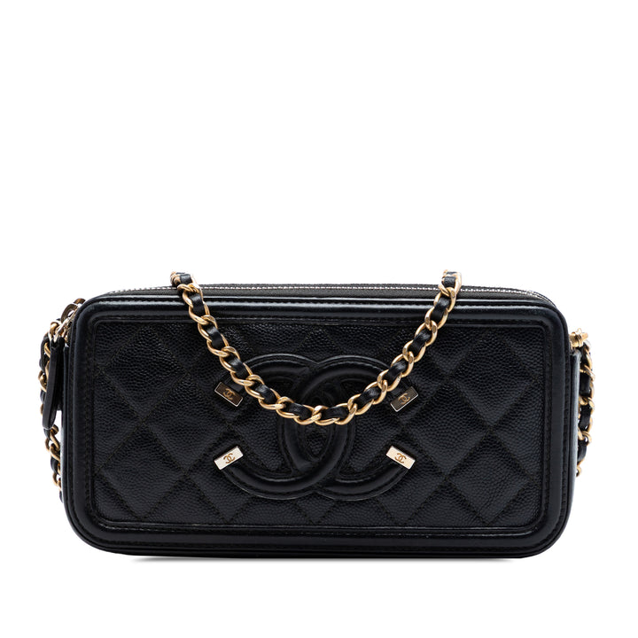 Chanel Caviar CC Filigree Pochette avec chaîne
