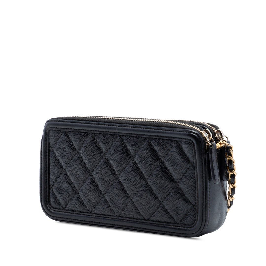 Chanel Caviar CC Filigree Pochette avec chaîne