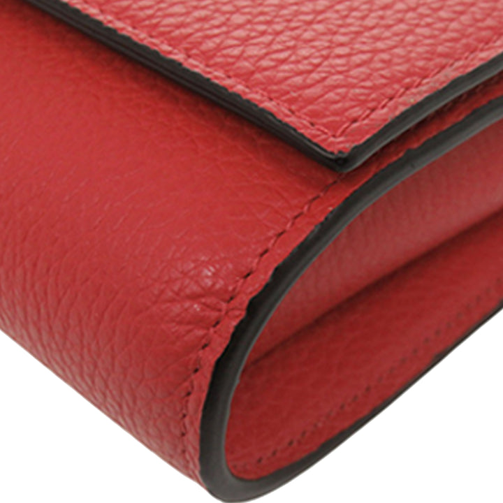 Christian Louboutin Sac bandoulière grainé By My Side Wallet on Chain Cuir de veau grainé Rouge – vue 11 – GABY PARIS