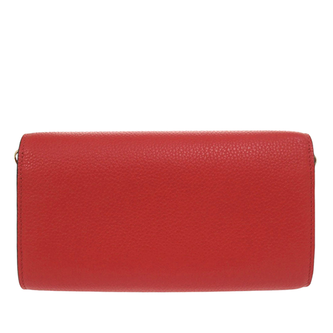 Christian Louboutin Sac bandoulière grainé By My Side Wallet on Chain Cuir de veau grainé Rouge – vue 3 – GABY PARIS