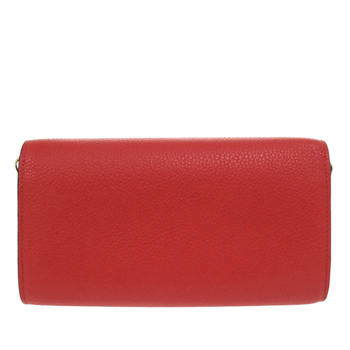 Christian Louboutin Sac bandoulière grainé By My Side Wallet on Chain Cuir de veau grainé Rouge – vue 3 – GABY PARIS