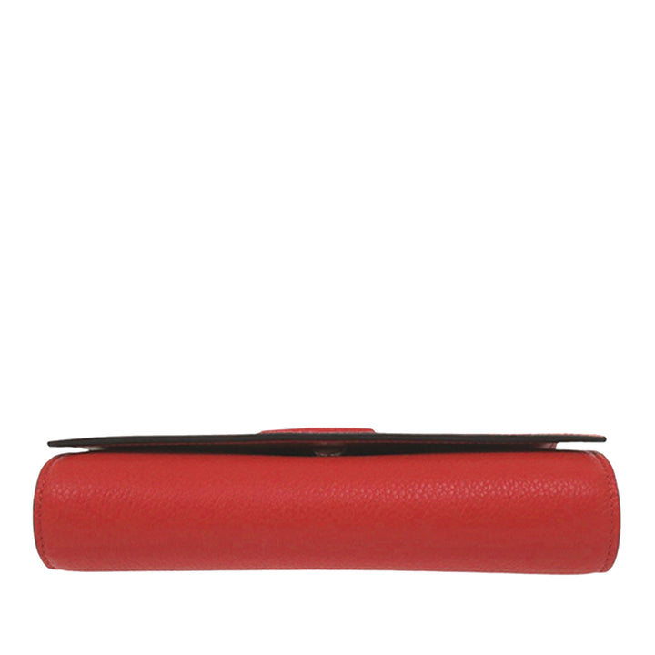 Christian Louboutin Sac bandoulière grainé By My Side Wallet on Chain Cuir de veau grainé Rouge – vue 4 – GABY PARIS
