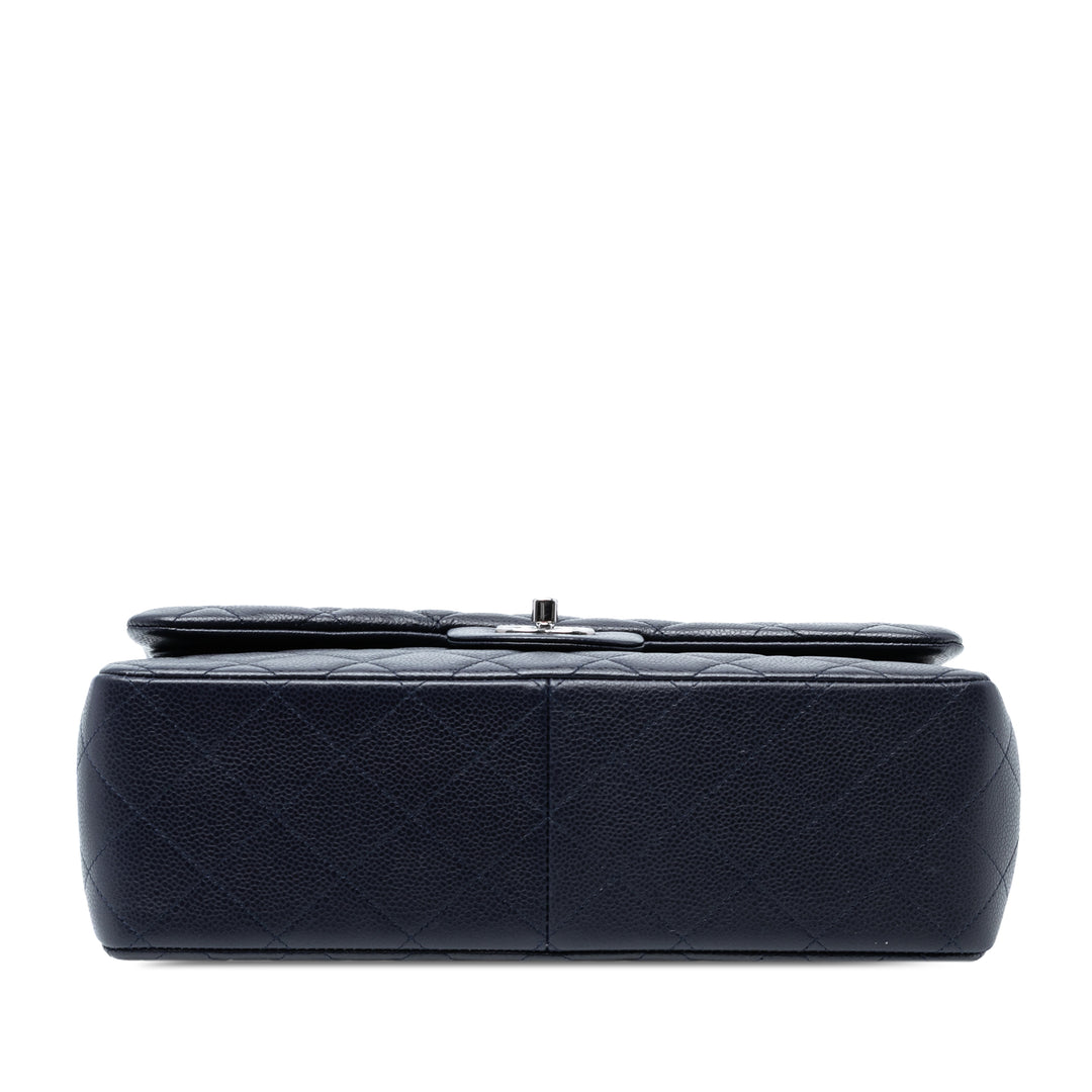 Chanel Jumbo Classic Caviar Double rabat Bleu