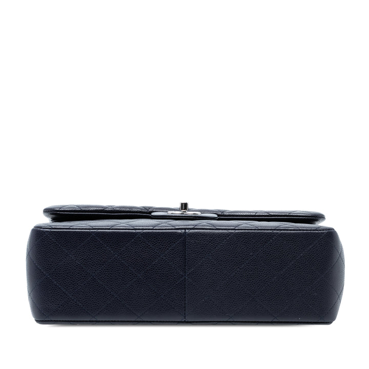 Chanel Jumbo Classic Caviar Double rabat Bleu