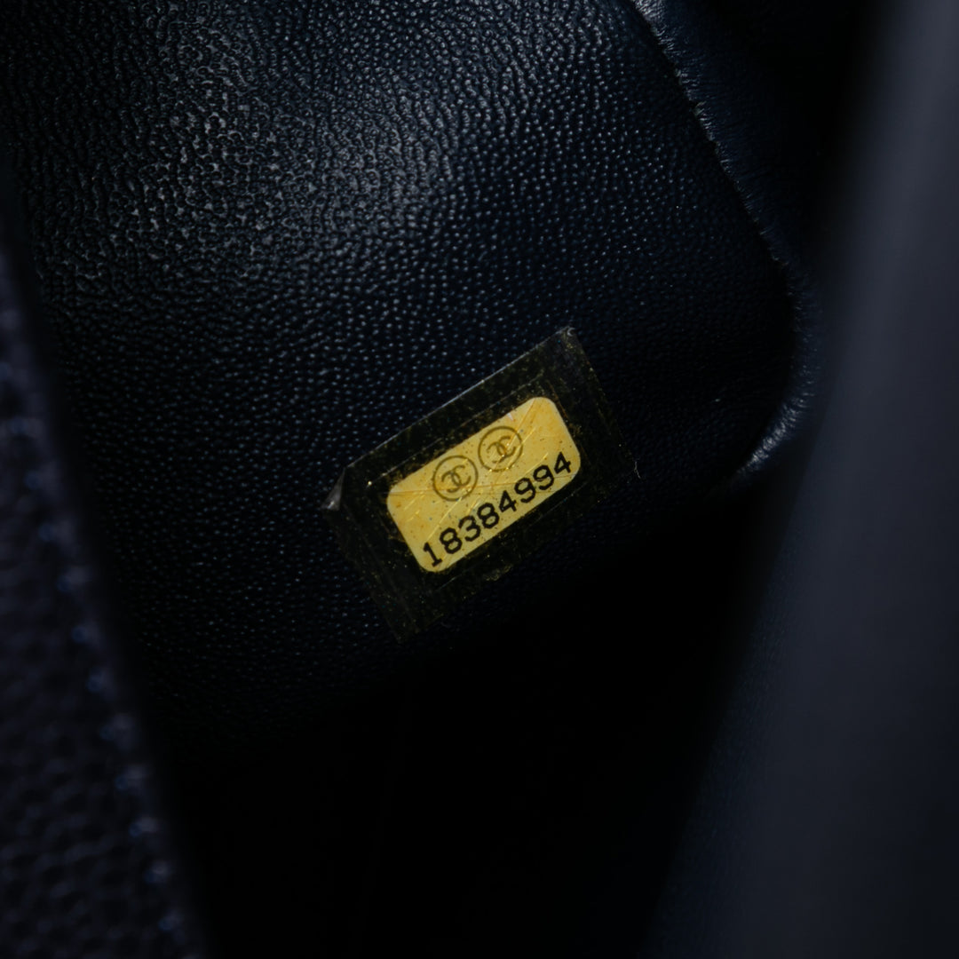 Chanel Jumbo Classic Caviar Double rabat Bleu