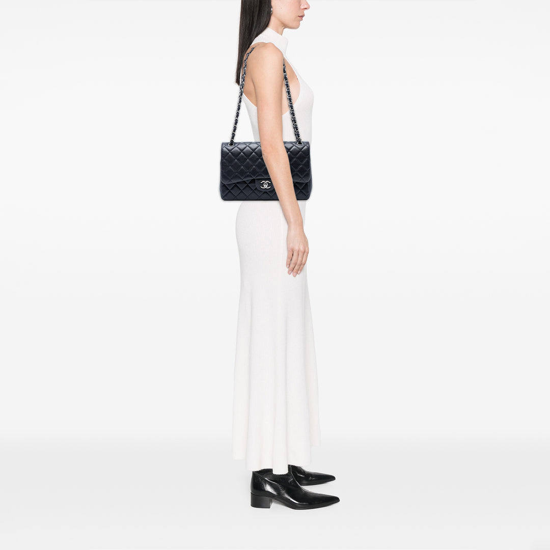 Chanel Jumbo Classic Caviar Double rabat Bleu