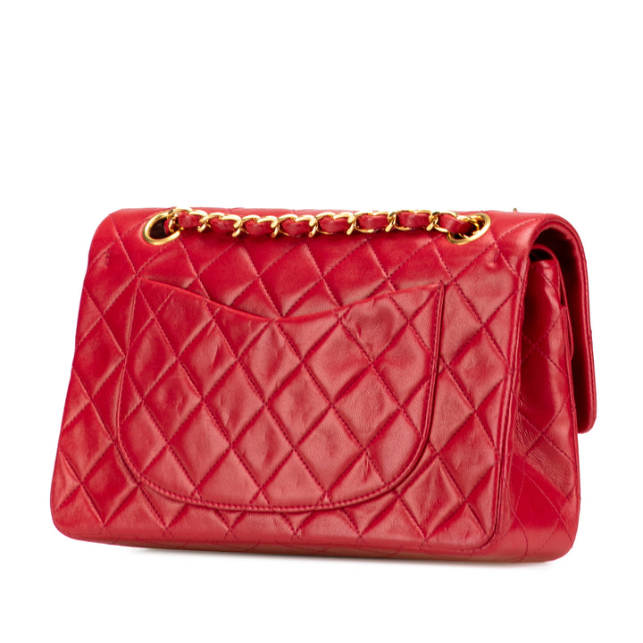 Small Classic Lambskin Double Flap Red - Gaby Paris