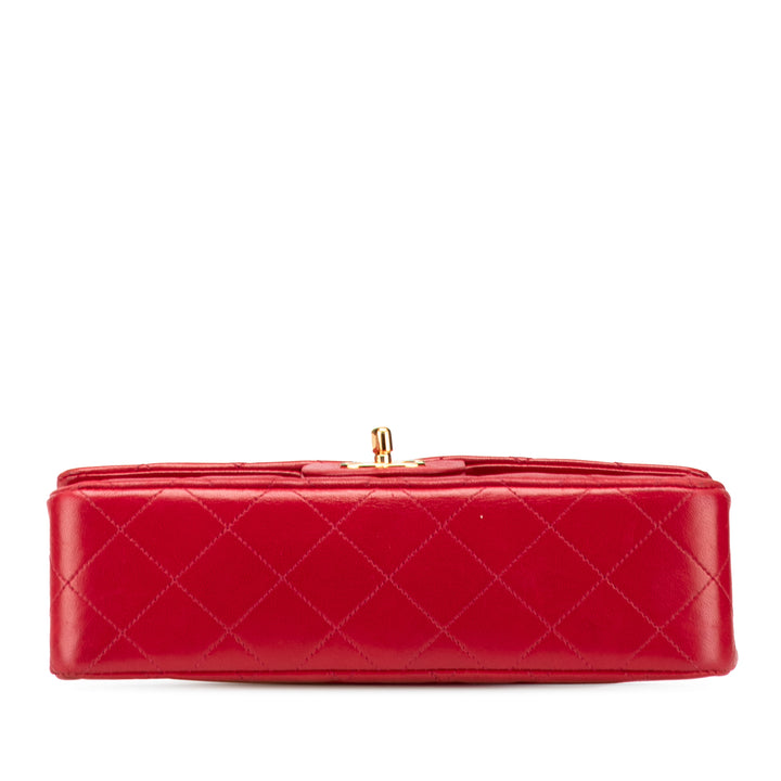 Small Classic Lambskin Double Flap Red - Gaby Paris