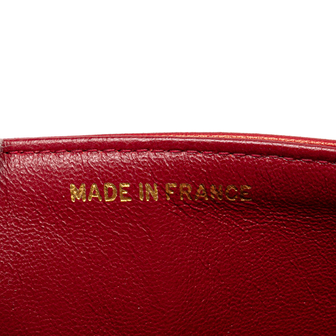 Small Classic Lambskin Double Flap Red - Gaby Paris
