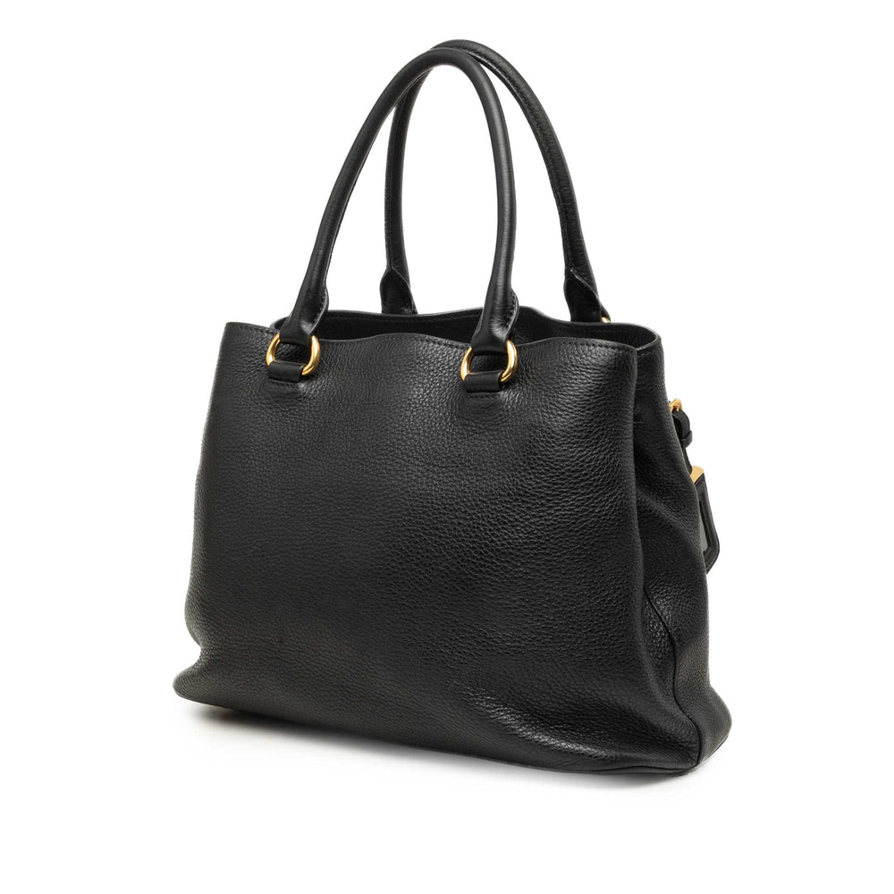Prada Cabas Vitello Daino Open Noir – vue 2 – GABY PARIS