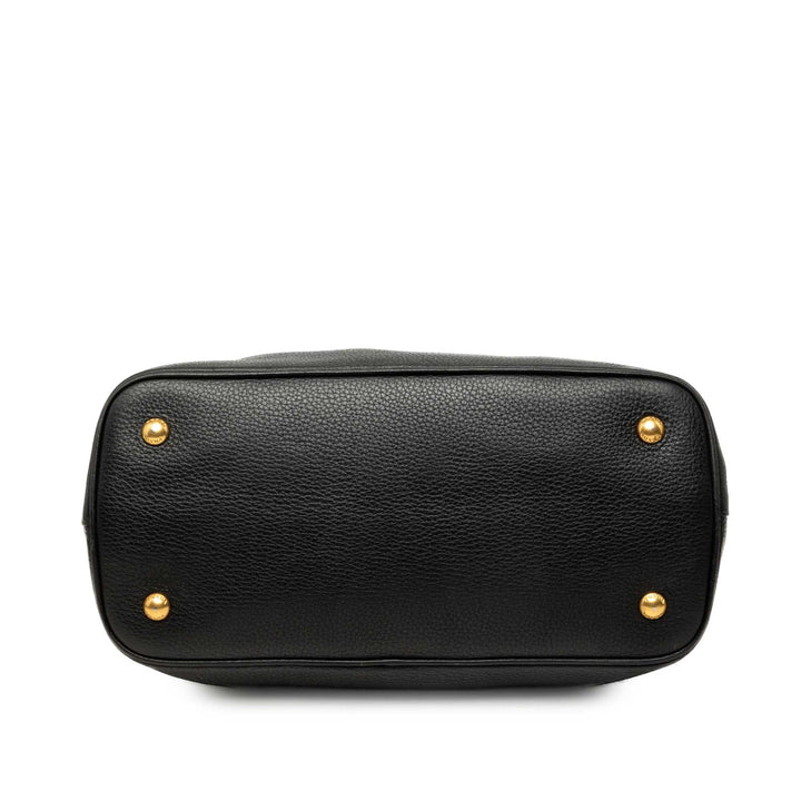 Prada Cabas Vitello Daino Open Noir – vue 3 – GABY PARIS