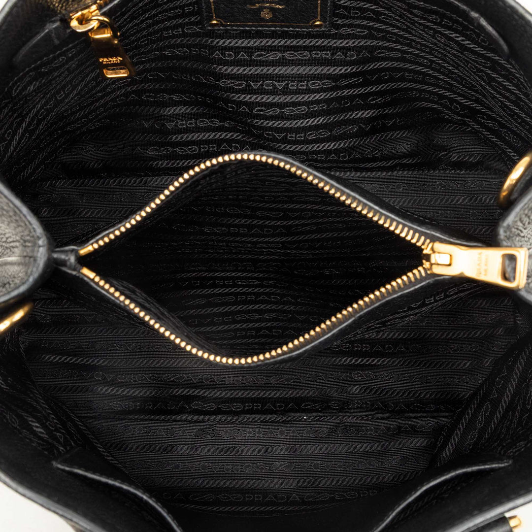 Prada Cabas Vitello Daino Open Noir – vue 4 – GABY PARIS
