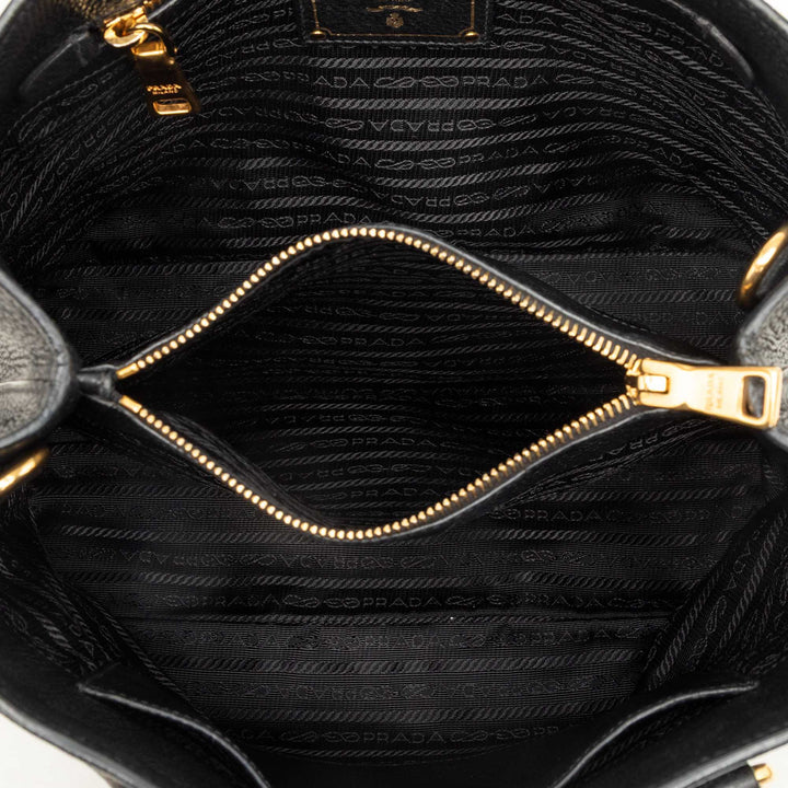 Prada Cabas Vitello Daino Open Noir – vue 4 – GABY PARIS