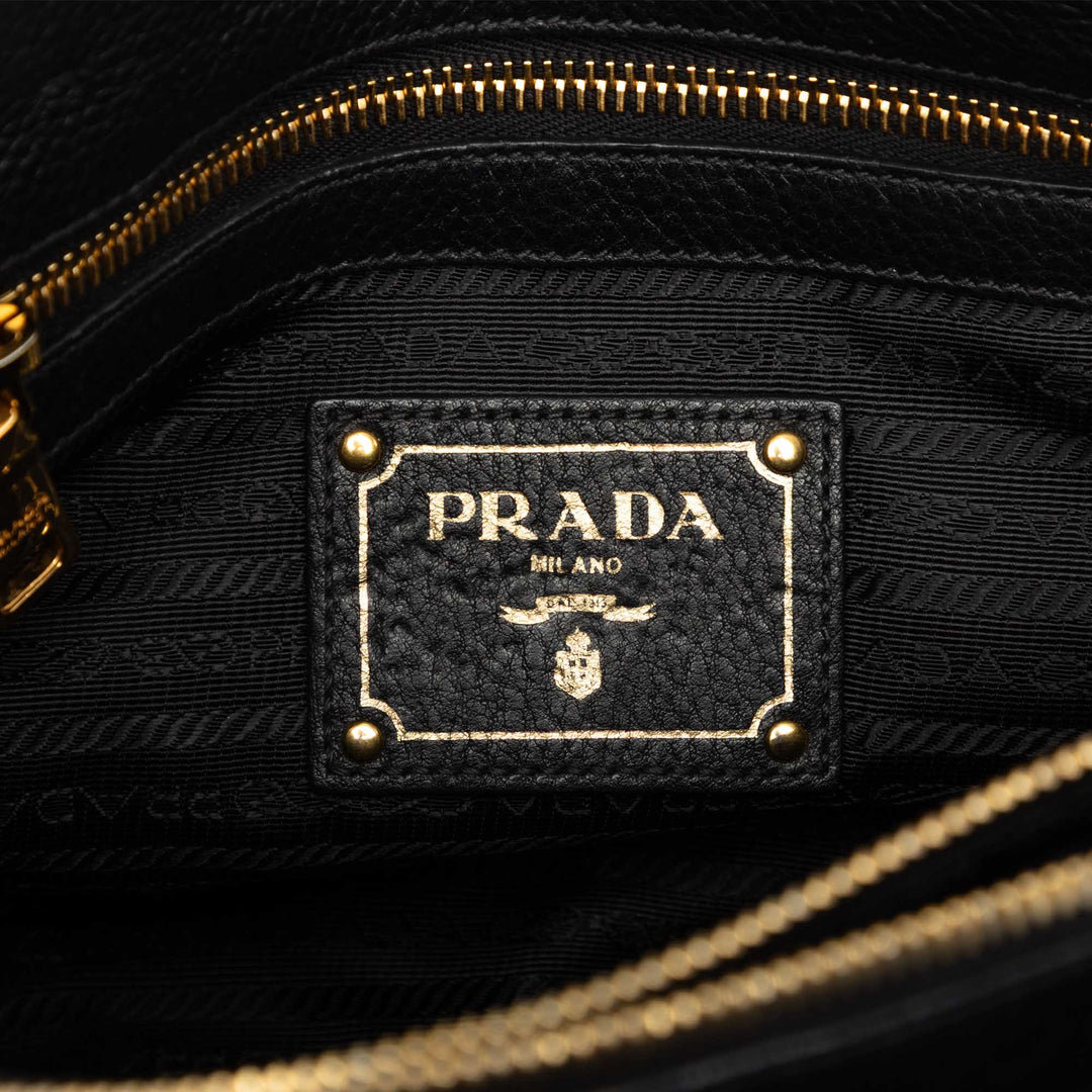 Prada Cabas Vitello Daino Open Noir – vue 5 – GABY PARIS