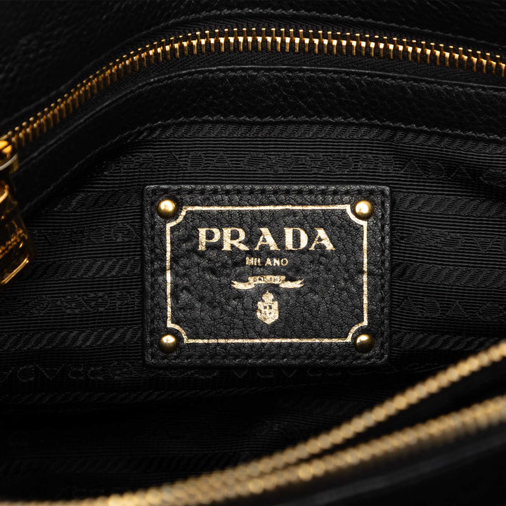 Prada Cabas Vitello Daino Open Noir – vue 5 – GABY PARIS