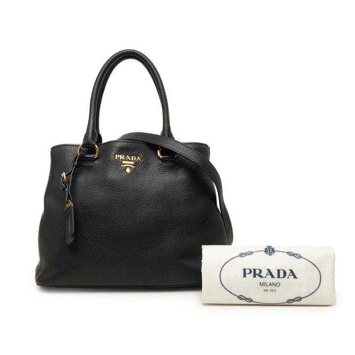 Prada Cabas Vitello Daino Open Noir – vue 7 – GABY PARIS