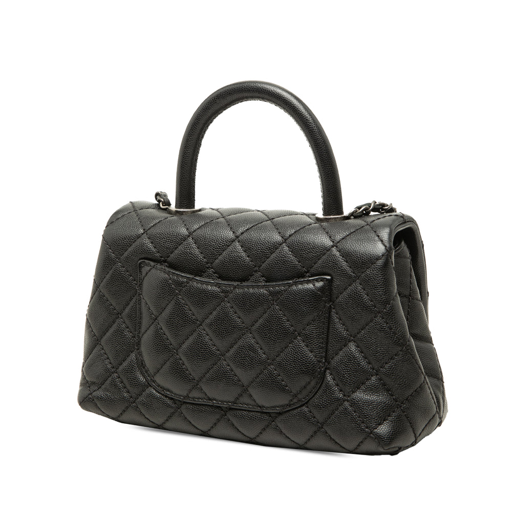 Chanel Sac à main Matelassé Coco à Mini Cuir caviar Noir – vue 2 – GABY PARIS