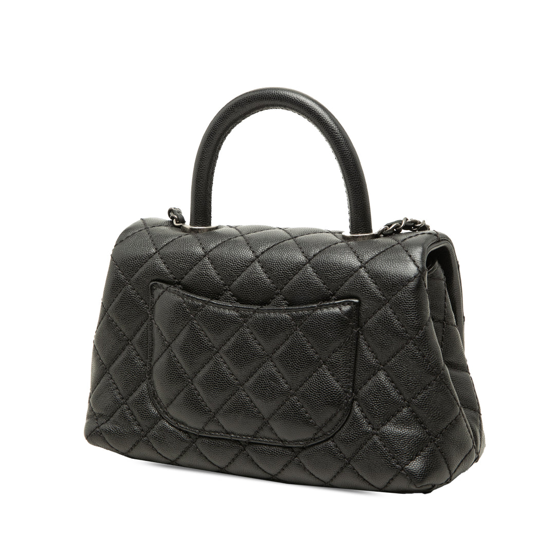Chanel Sac à main Matelassé Coco à Mini Cuir caviar Noir – vue 2 – GABY PARIS