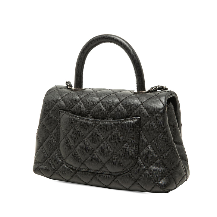 Chanel Sac à main Matelassé Coco à Mini Cuir caviar Noir – vue 2 – GABY PARIS