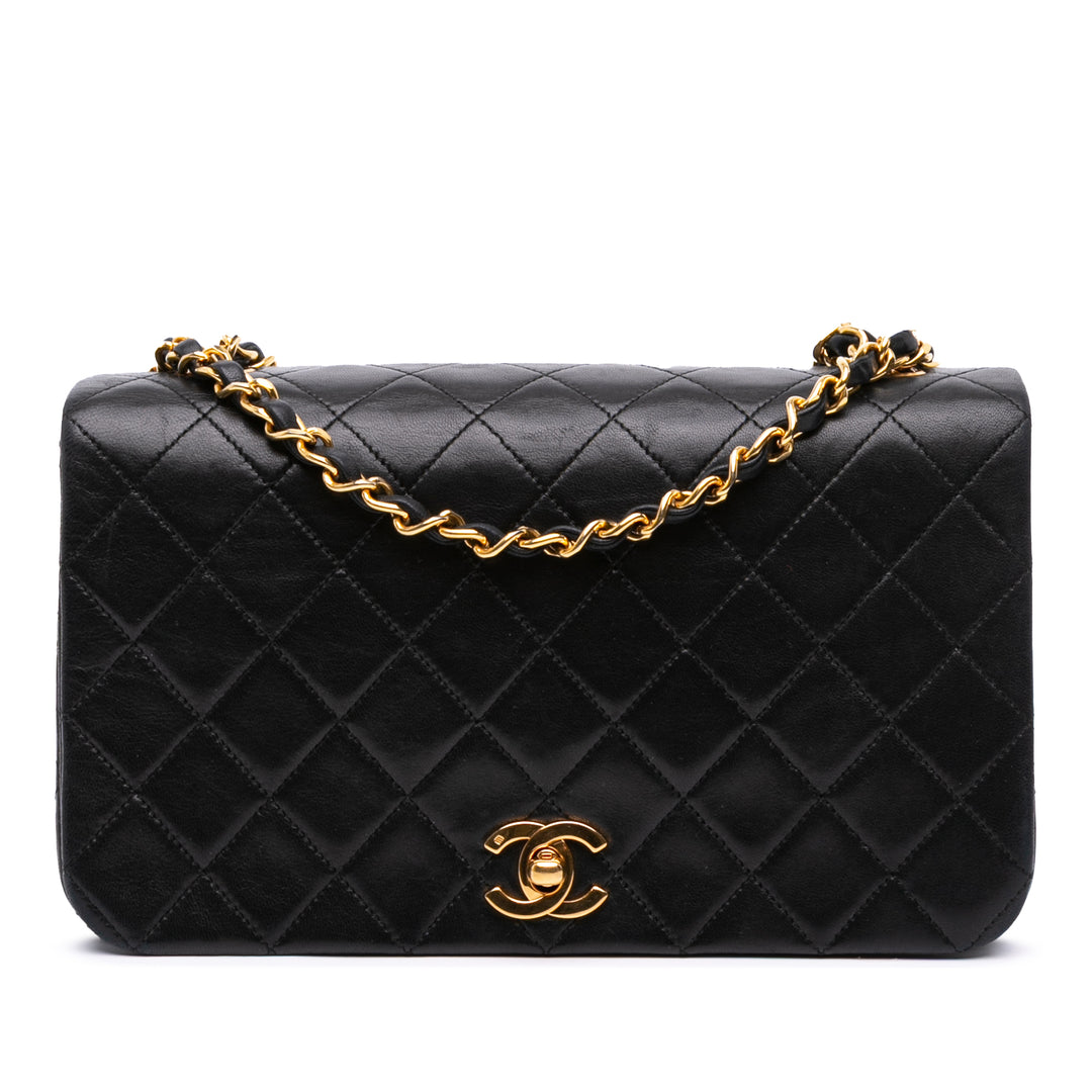 CC Quilted Lambskin Full Single Flap Black - Gaby Paris