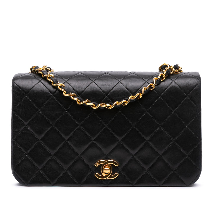 CC Quilted Lambskin Full Single Flap Black - Gaby Paris