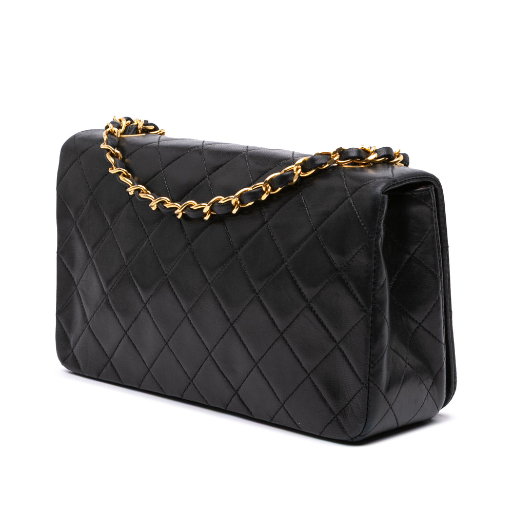 CC Quilted Lambskin Full Single Flap Black - Gaby Paris