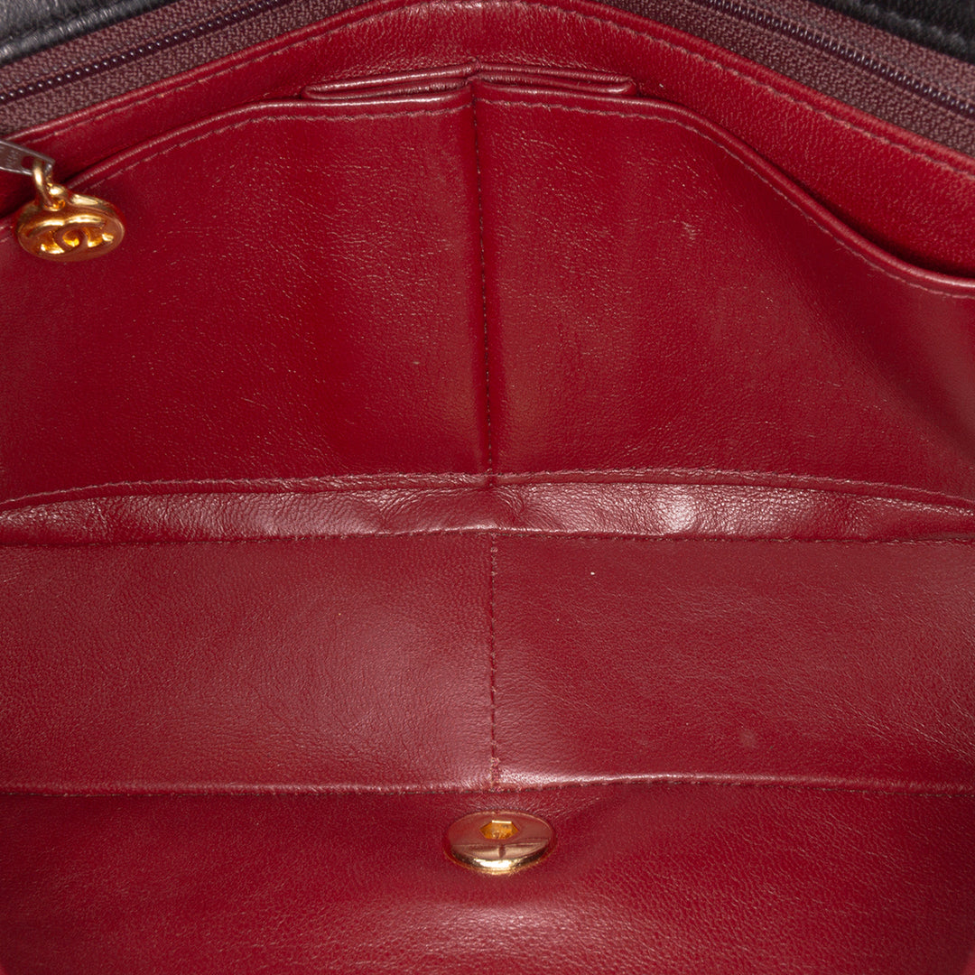 CC Quilted Lambskin Full Single Flap Black - Gaby Paris