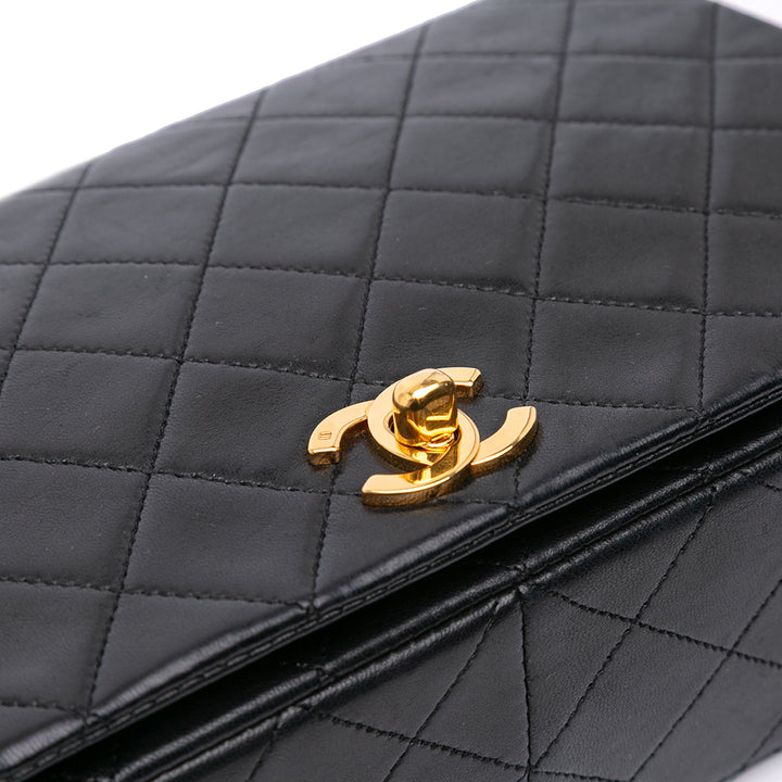 CC Quilted Lambskin Full Single Flap Black - Gaby Paris